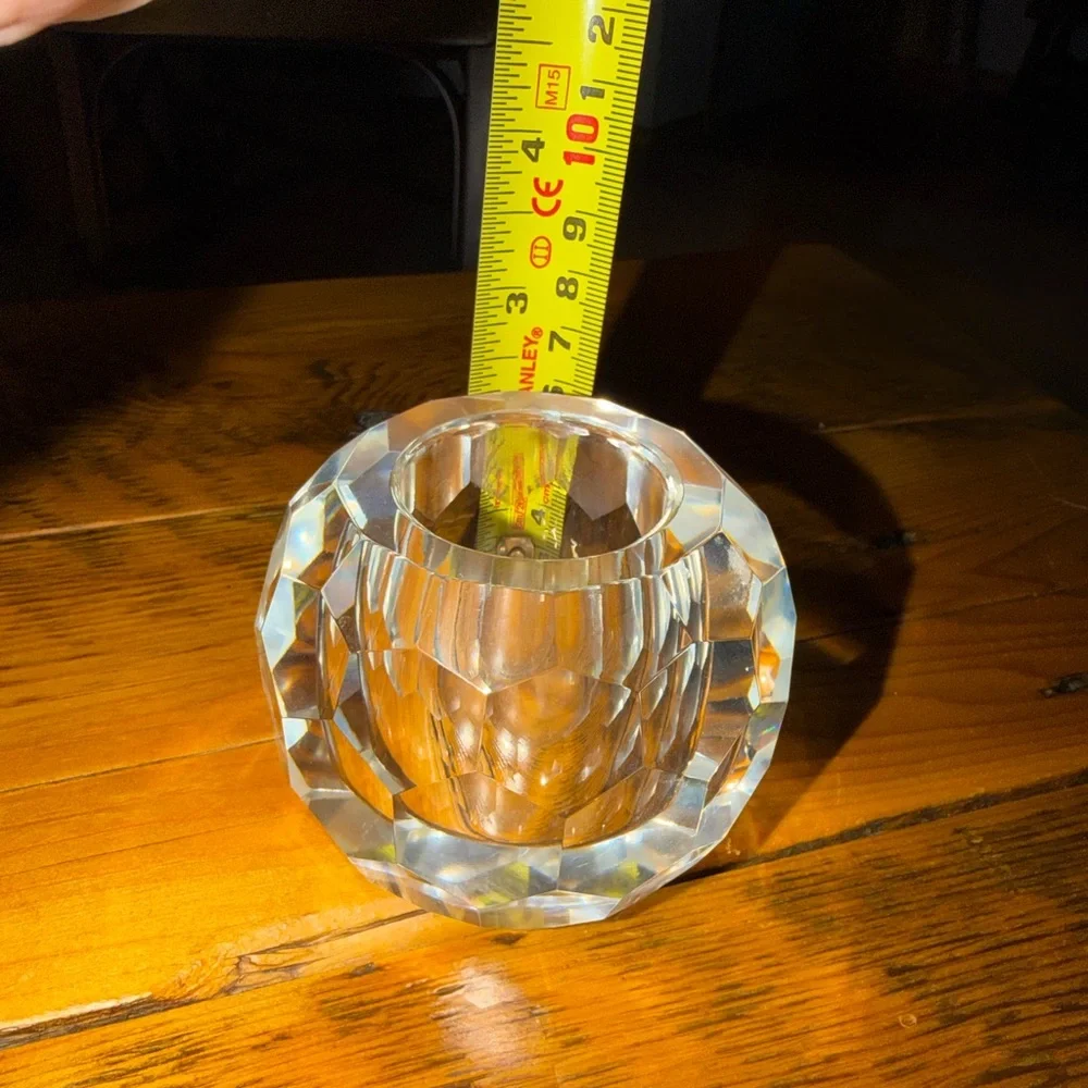 Beautiful Vintage Faceted Crystal Candle Holder - Picture 5 of 8